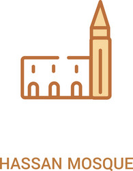 hassan mosque concept 2 colored icon simple line vector image