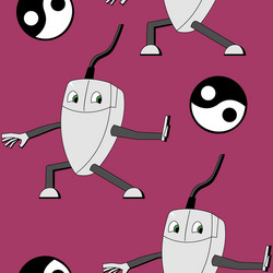 Kung fu computer mouse seamless pattern vector
