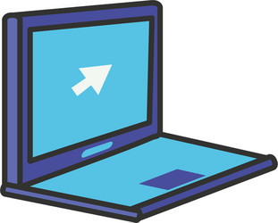 laptop computer with pointer arrow vector image