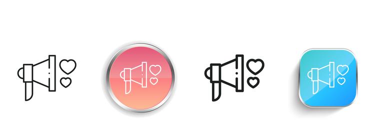 megaphone icon thin linear regular and button vector image
