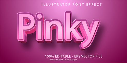 pinky text 3d editable font effect vector image