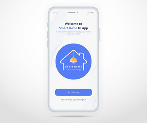 smartphone smart home welcome controlled app ux ui vector