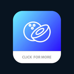 coconut food mobile app button android and ios vector