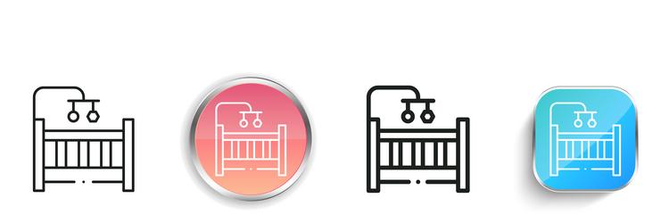 crib icon thin linear regular and button style vector image