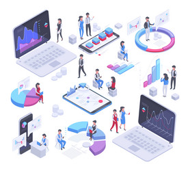 Data Analysis Isometric Chart Set vector image