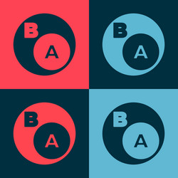 pop art subsets mathematics a is subset b vector image