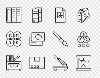 set line copy machine 3d printer file document vector image