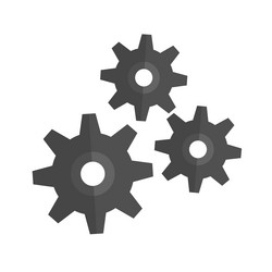 Three modern gear icons vector