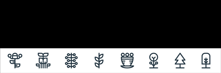 tree and plant line icons linear set quality vector image