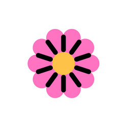 Flower logo in bold line style vector