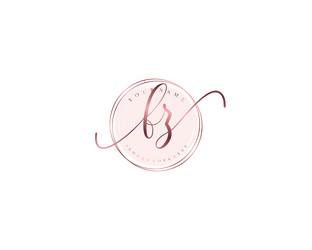 fz initial handwritten logo set with floral Vector Image