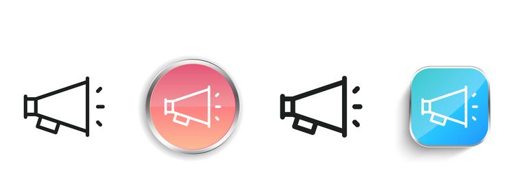 megaphone icon thin linear regular and button vector image