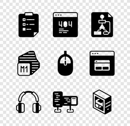 Set clipboard with checklist page 404 error vector