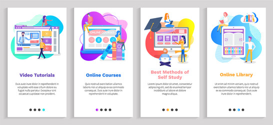 video tutorials and digital library education vector