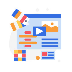 web design solutions and ux skills vector image