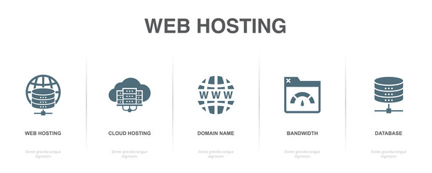 Web hosting cloud domain name bandwidth vector