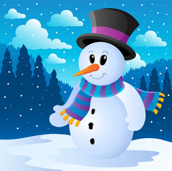 winter snowman theme image 2 Vector Image