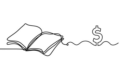 Abstract book with dollar as line drawing Vector Image