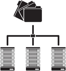 black shared archived folders data related vector image