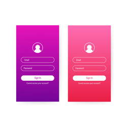 clean mobile ui design concept login application vector image
