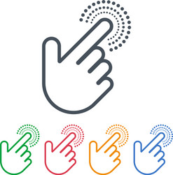 Click icons with hand cursors design pointer vector
