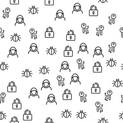 Cyber hacker activity seamless pattern vector