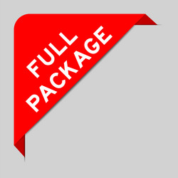 red color of corner label banner with word full vector image