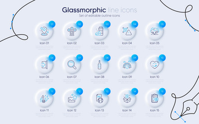 Set of co2 gas search and exit line icons for web vector