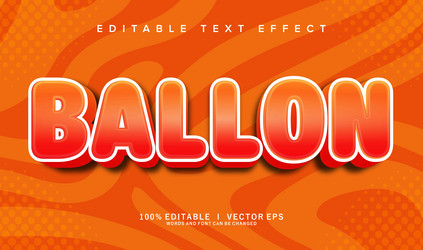 balloon text effect with modern style design vector image