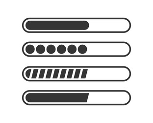 Loading progress bar ui element set vector