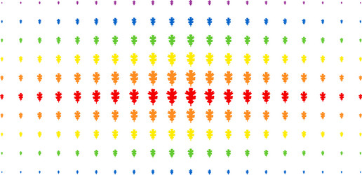 oak leaf spectrum halftone array vector image