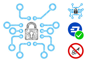 Cryptography polygonal web mesh vector