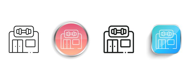 gym icon thin linear regular and button style vector image
