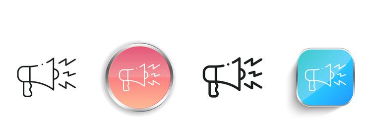 megaphone icon thin linear regular and button vector image