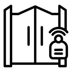 security guard using intercom system opening vector image
