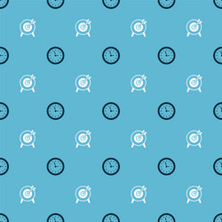 set clock and target on seamless pattern vector image