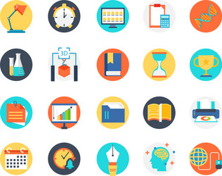 Set of education icon school graduated book vector