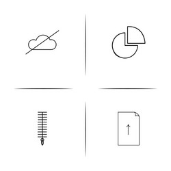 web and text simple linear icon setsimple outline vector image