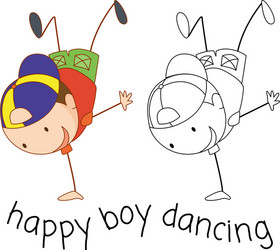 doodle boy street dance vector