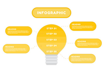 Infographic lampbulb design workflow use vector
