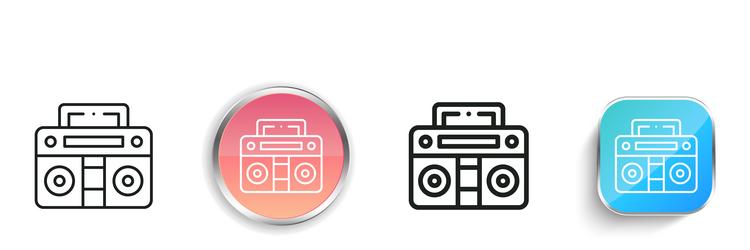 boombox icon thin linear regular and button style vector image