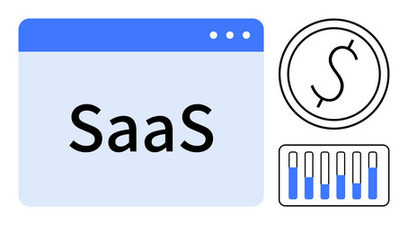 saas concept with browser window dollar symbol vector image