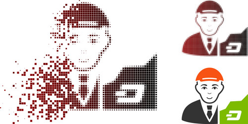 sparkle dotted halftone dash trader icon vector image