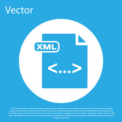 blue xml file document download button icon vector