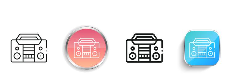 boombox icon thin linear regular and button style vector image