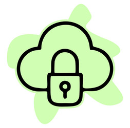 Cloud and lock line icon data protect vector