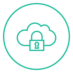 Cloud computing security line icon vector