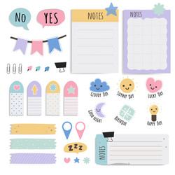 Colorful stationery set vector