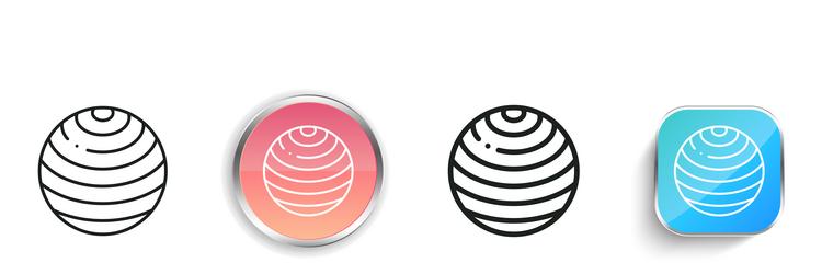 gym ball icon thin linear regular and button vector image