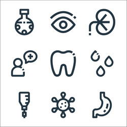 Medical line icons linear set quality vector